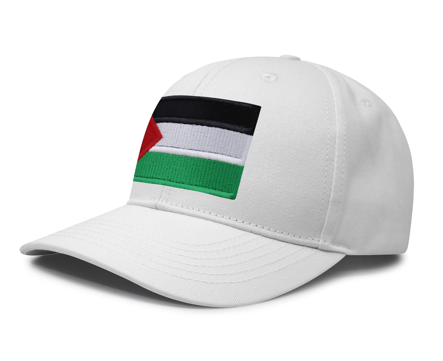 International Tie Palestine hat for Men and Women - Snapback Trucker Baseball Cap (All White)