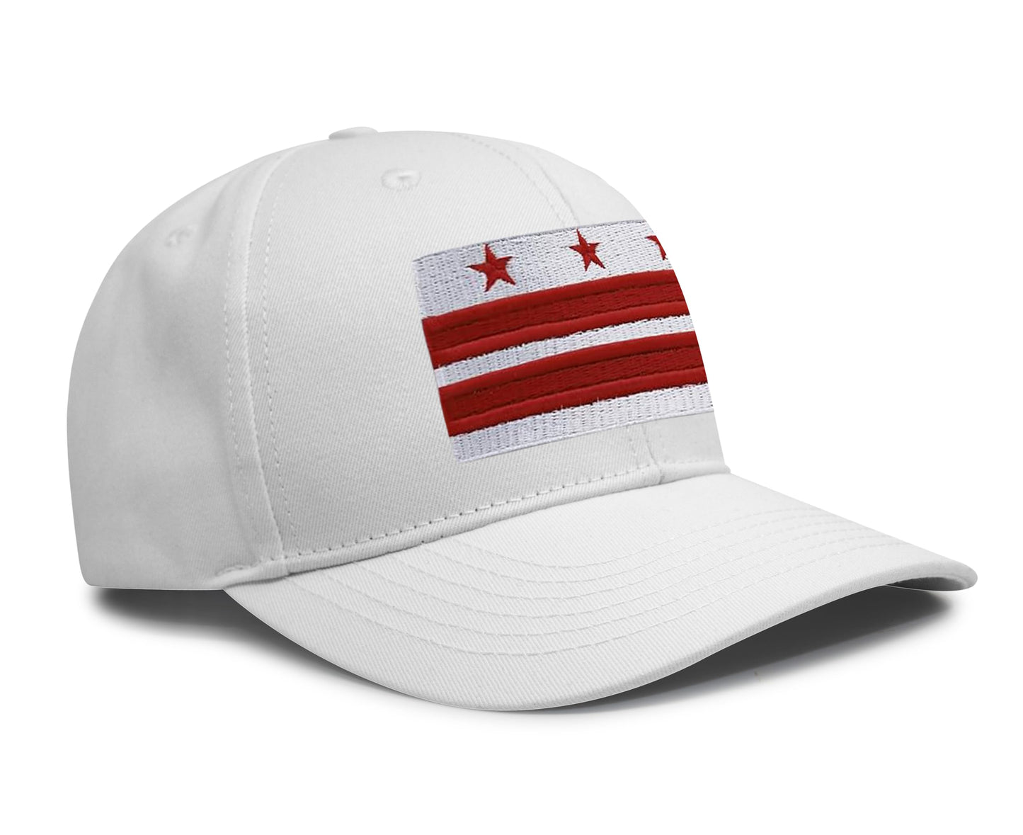 International Tie Washington DC Flag Trucker Hat for Men and Women - Snapback Baseball Cap (All White)