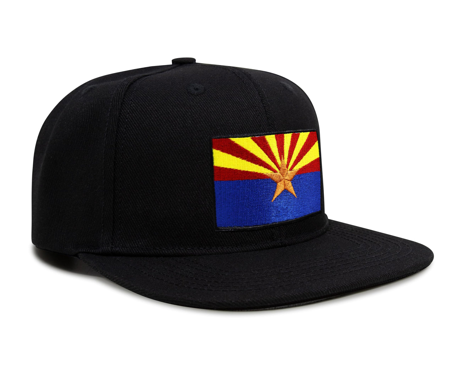International Tie Arizona Flag Hat for Men and Women - Snapback Trucker Baseball Cap (Black Flatbill)