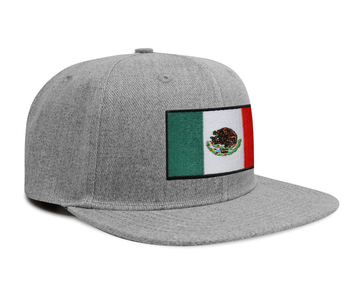 International Tie Mexico Flag Trucker Hat for Men and Women – Snapback Baseball Cap (Grey Flatbill)