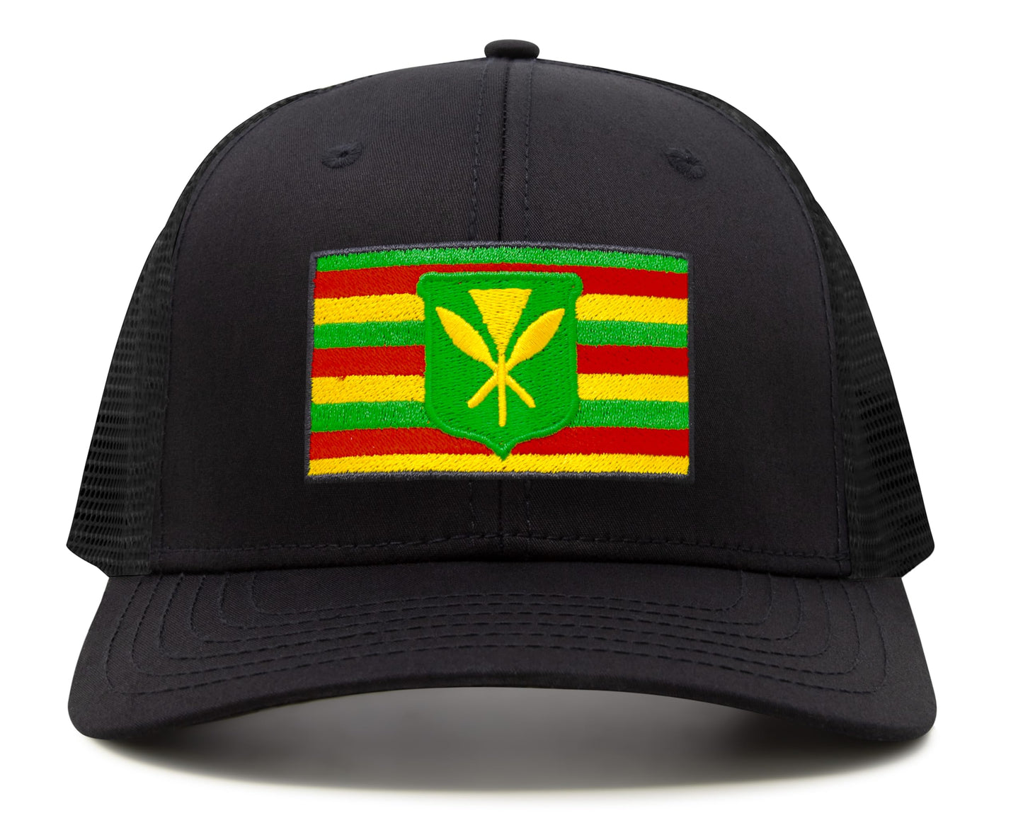 International Tie Kanaka Maoli Hat for Men and Women - Snapback Trucker Baseball Cap (All Black)