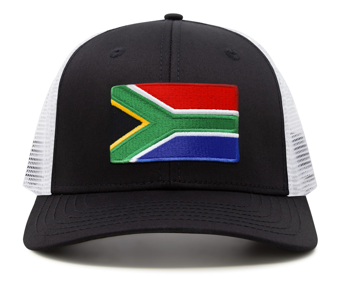 International Tie South Africa Hat for Men and Women - Snapback Trucker Baseball Cap (Black/White)
