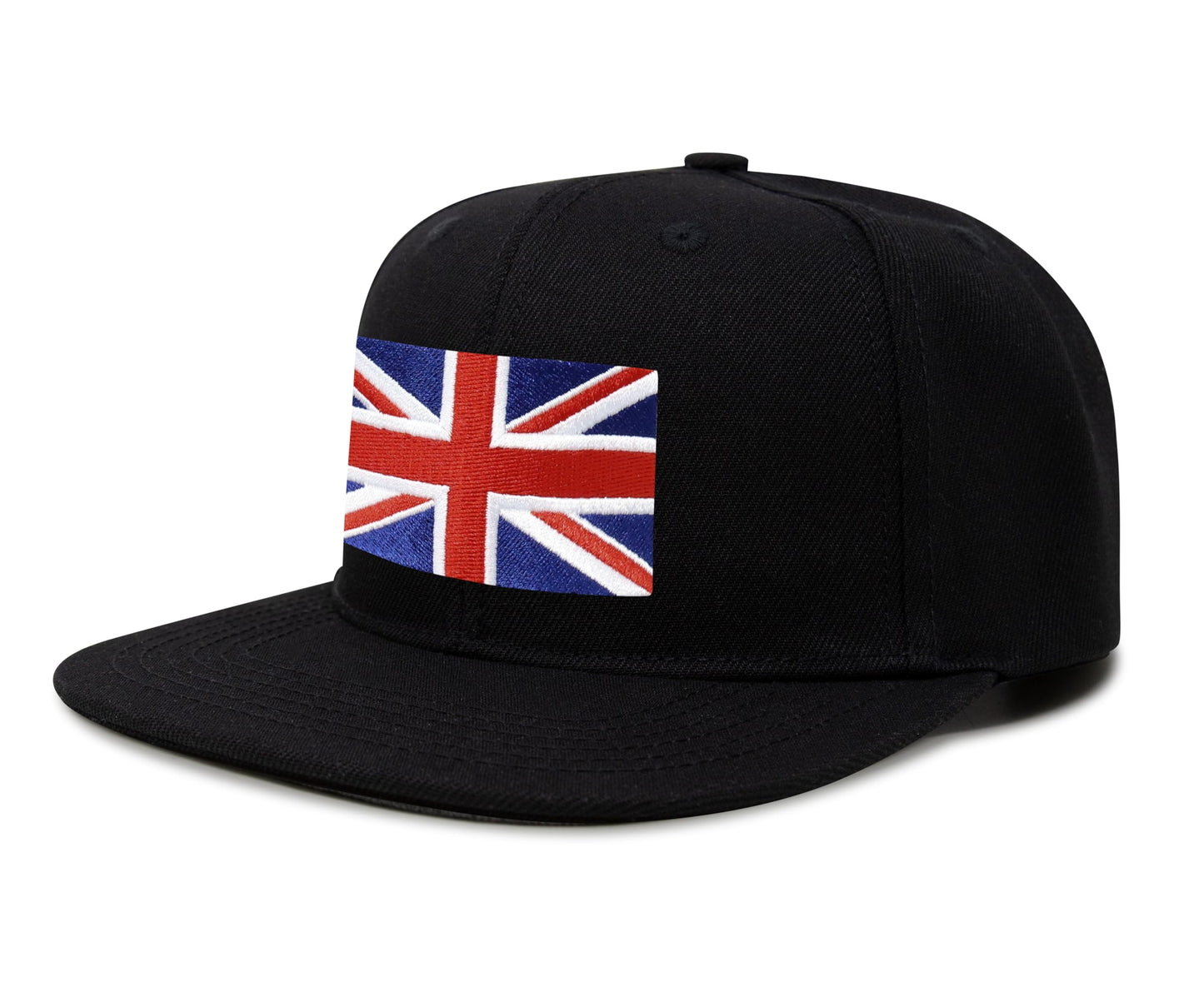 International Tie Union Jack British Flag Hat for Men and Women - United Kingdom UK Britain England London State Flag Trucker Baseball Snapback Cap (Black Flatbill)