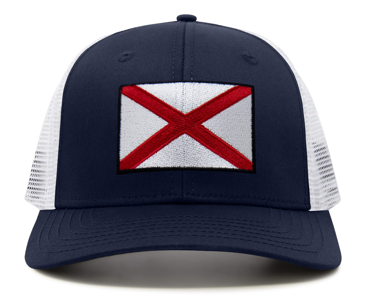 Alabama Flag Hat for Men and Women – Snapback Trucker Baseball Cap by International Tie (Navy White)