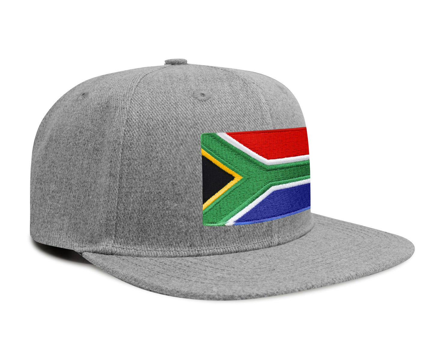 South Africa Flag Hat for Men and Women - Snapback Trucker Baseball Cap (Grey Flatbill)