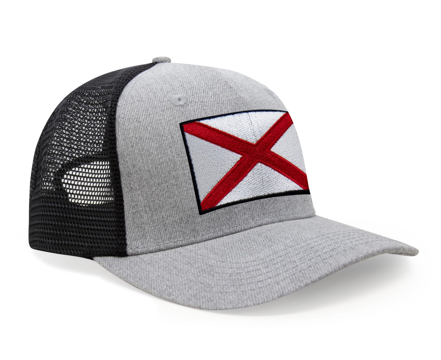 Alabama Flag Hat for Men and Women – Snapback Trucker Baseball Cap by International Tie (Grey Black)