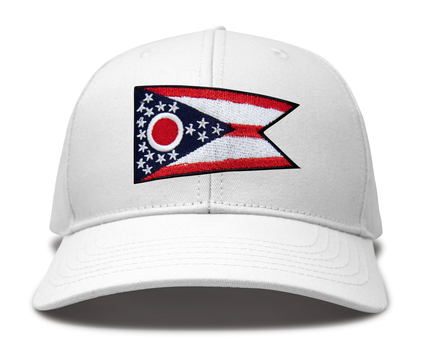 International Tie Premium Ohio - Flag Patch Hat for Men and Women - Snapback Trucker Baseball Cap (All White)