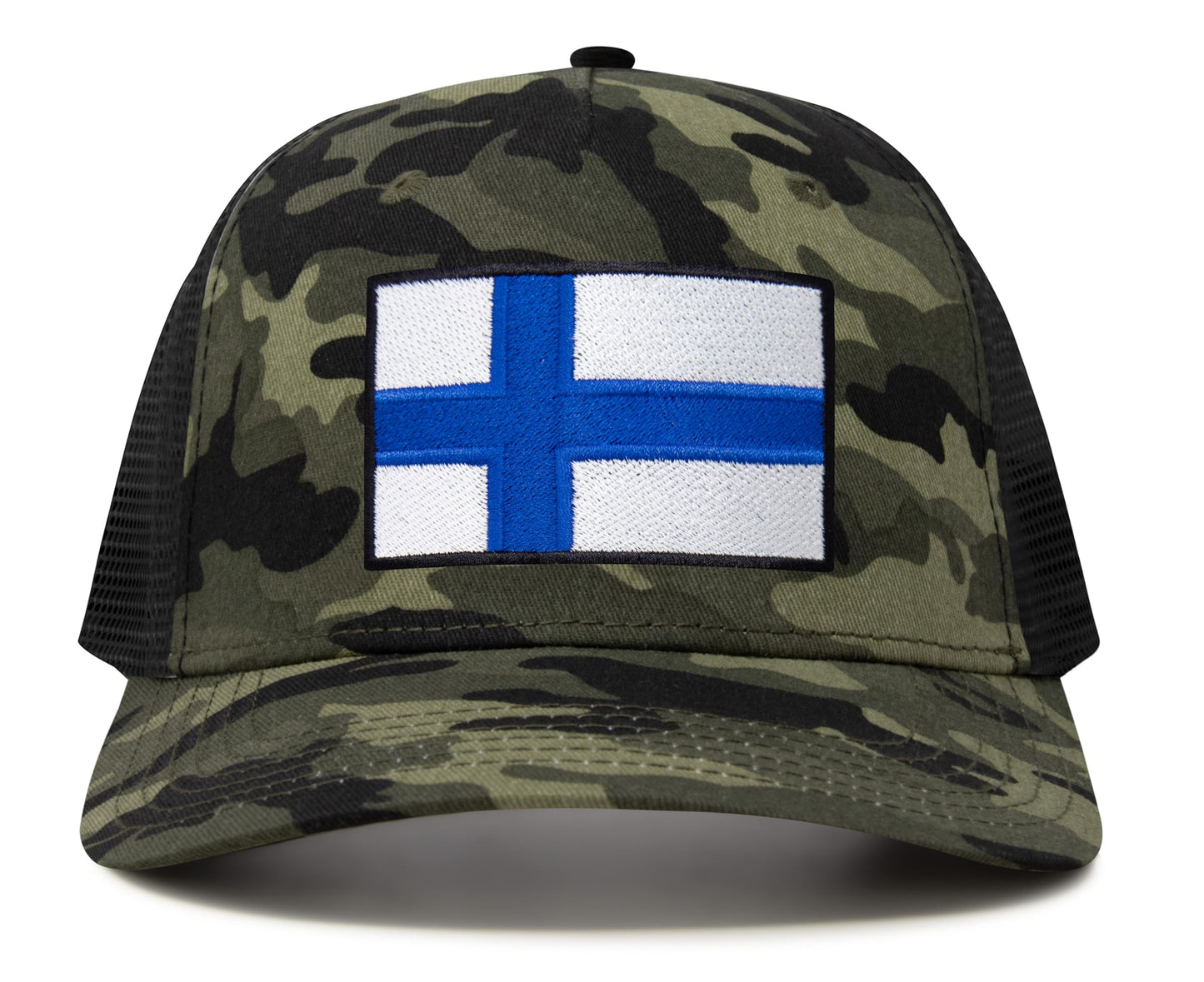 International Tie Finland Flag Hat for Men and Women - Adjustable Snapback Trucker Baseball Cap (Camouflage)