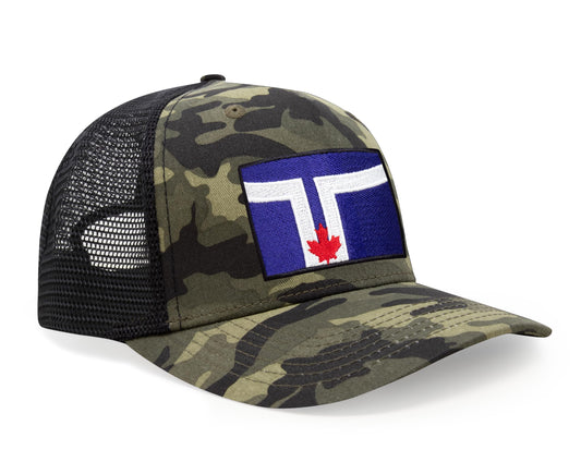 International Tie City Hat for Men and Women, Adjustable Snapback Trucker Baseball Cap with Embroidered Patch (Toronto, Camouflage) - International Tie