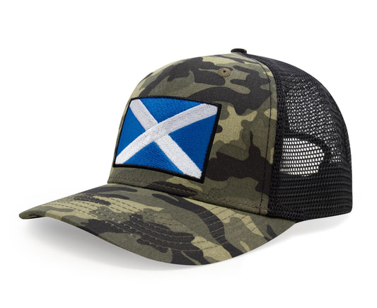 Scottish Flag Hat for Men and Women – Snapback Trucker Baseball Cap by International Tie (Camouflage) - International Tie