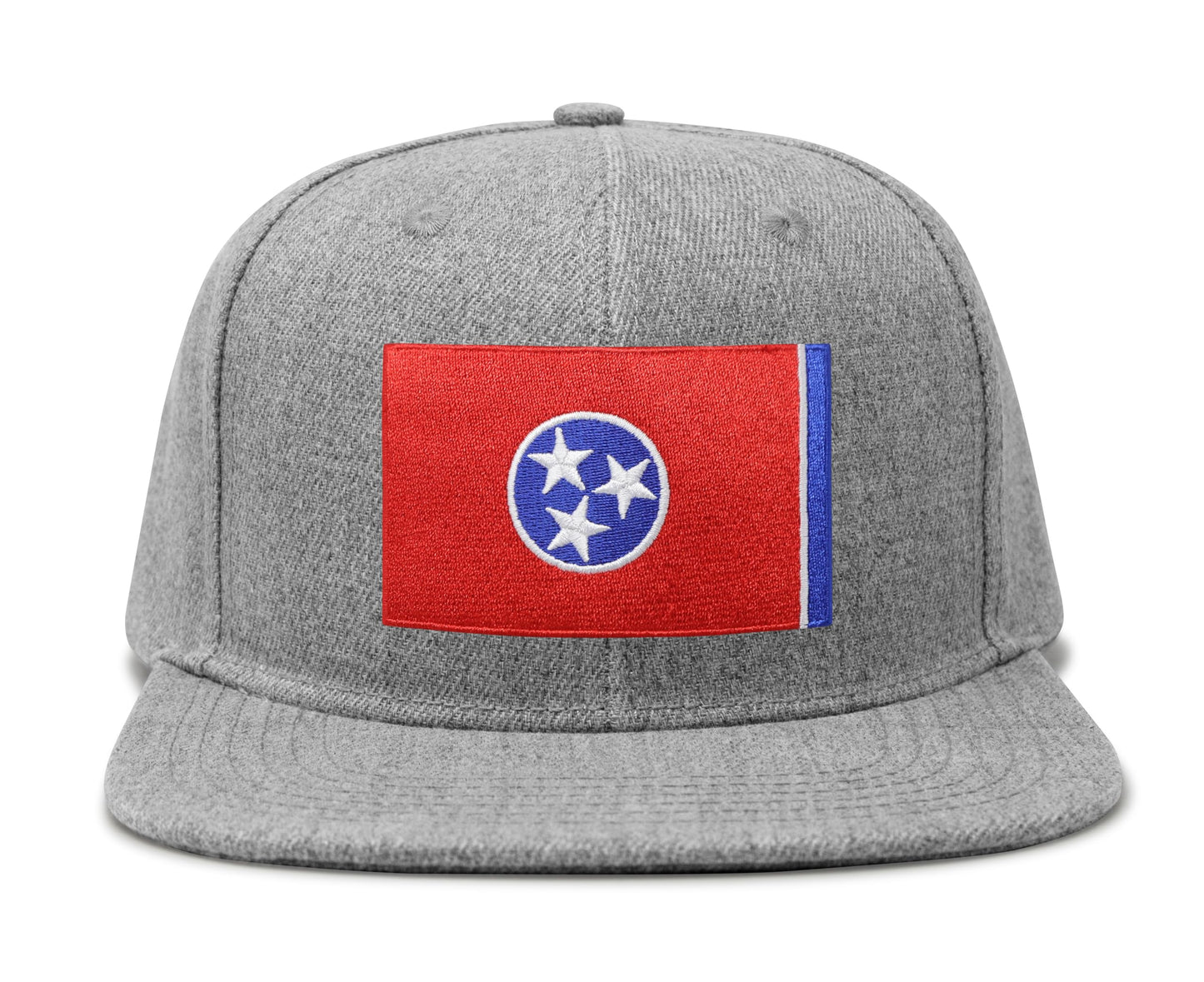 International Tie Premium Tennessee Flag Patch Hat for Men and Women - Snapback Trucker Baseball Cap (Grey Flatbill)