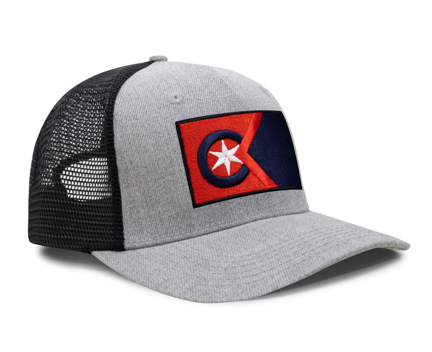 International Tie Cleveland Flag Hat for Men and Women - Adjustable Snapback Trucker Baseball Cap (Grey Black)