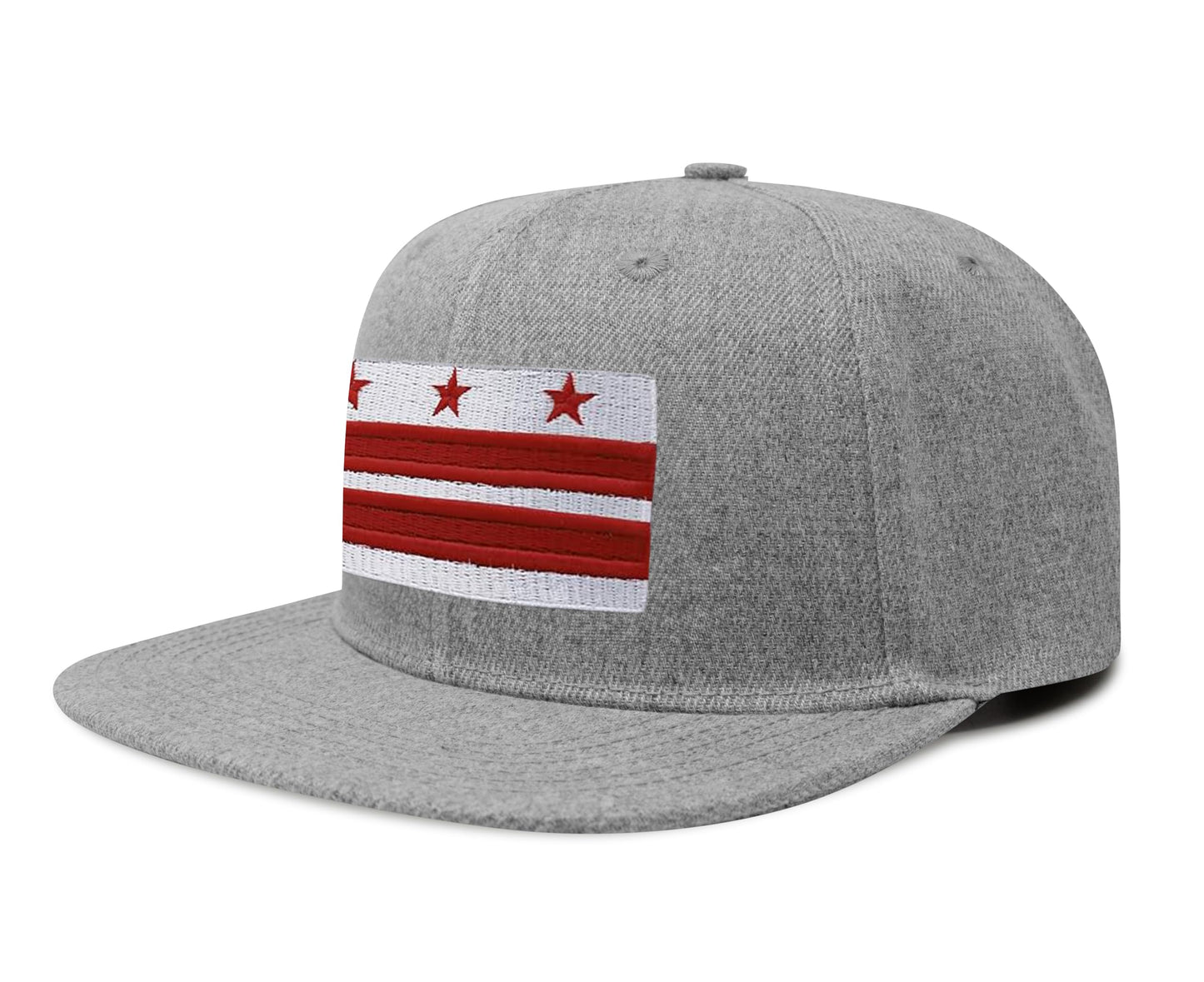 International Tie Washington DC Flag Hat for Men and Women - Snapback Trucker Flatbill Baseball Cap (Grey Flatbill)