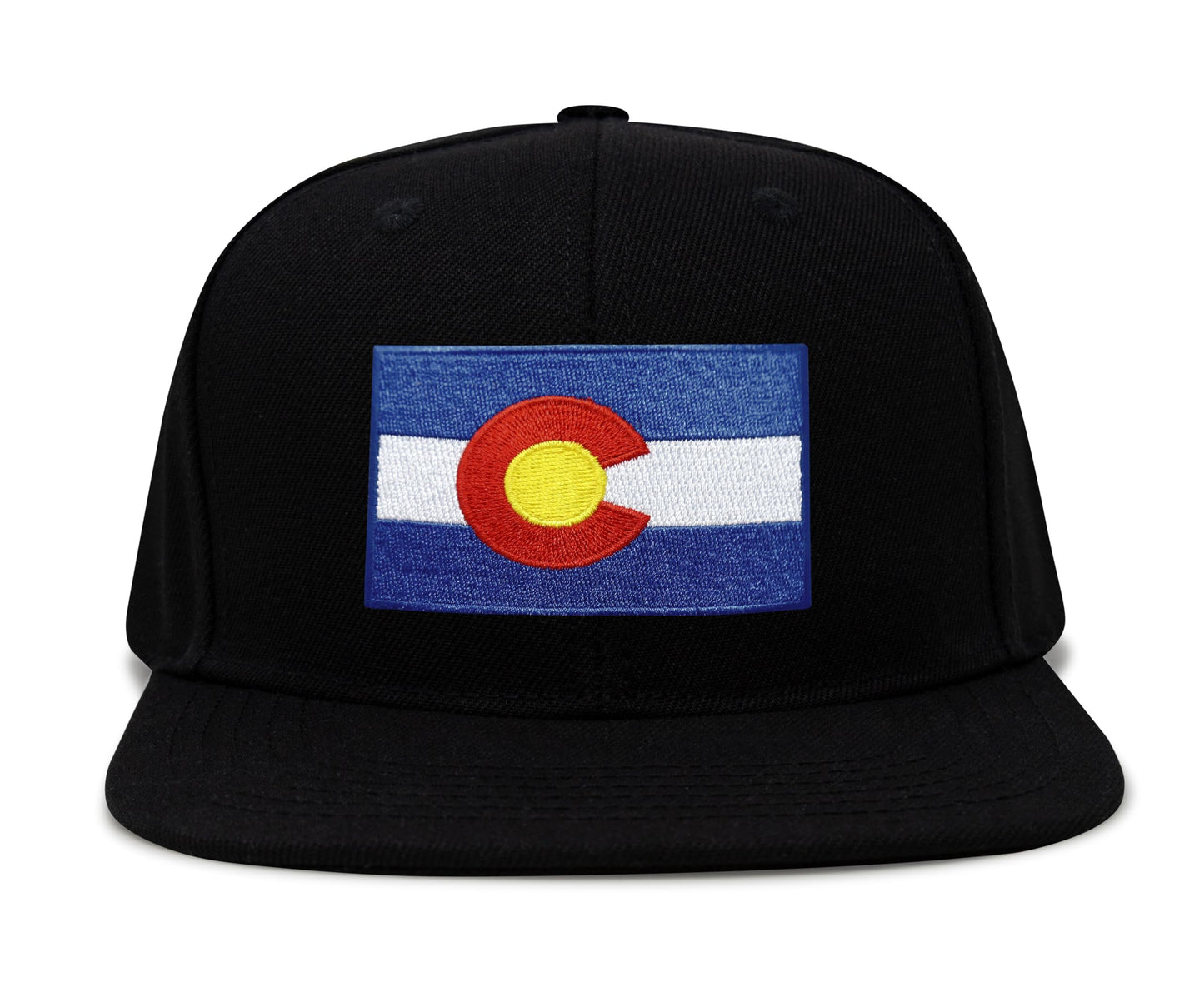 International Tie Colorado Flag Hat for Men and Women - Snapback Trucker Baseball Cap (Black Flatbill)