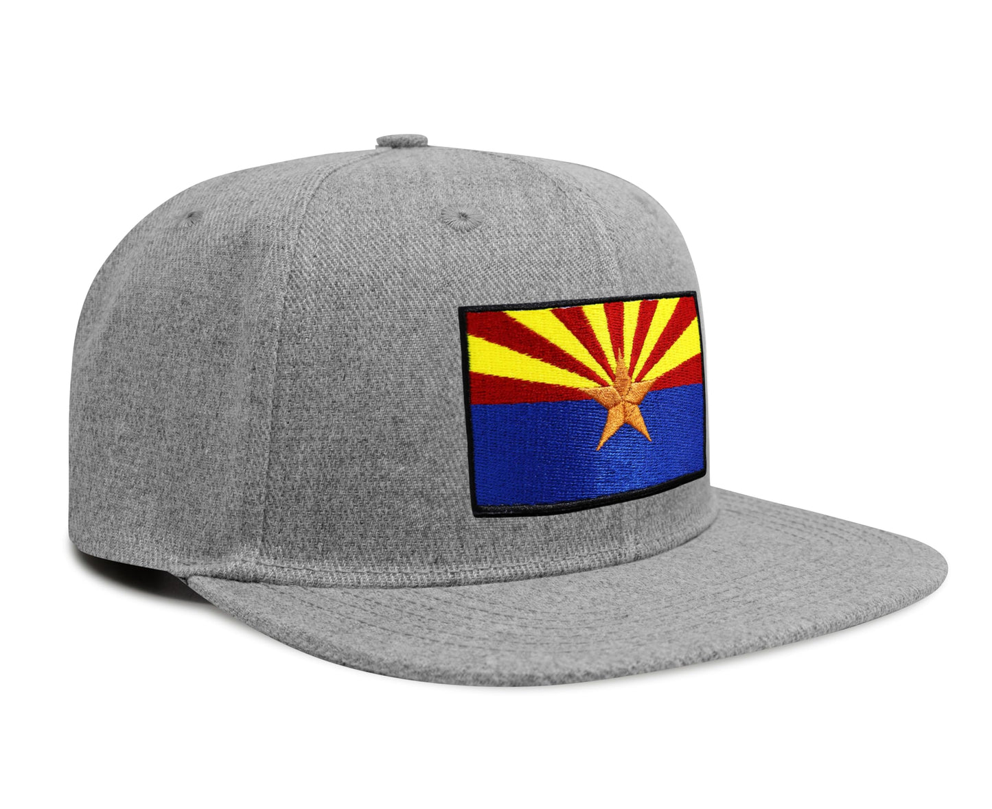 International Tie Arizona Flag Hat for Men and Women - Snapback Trucker Baseball Cap (Grey Flatbill)