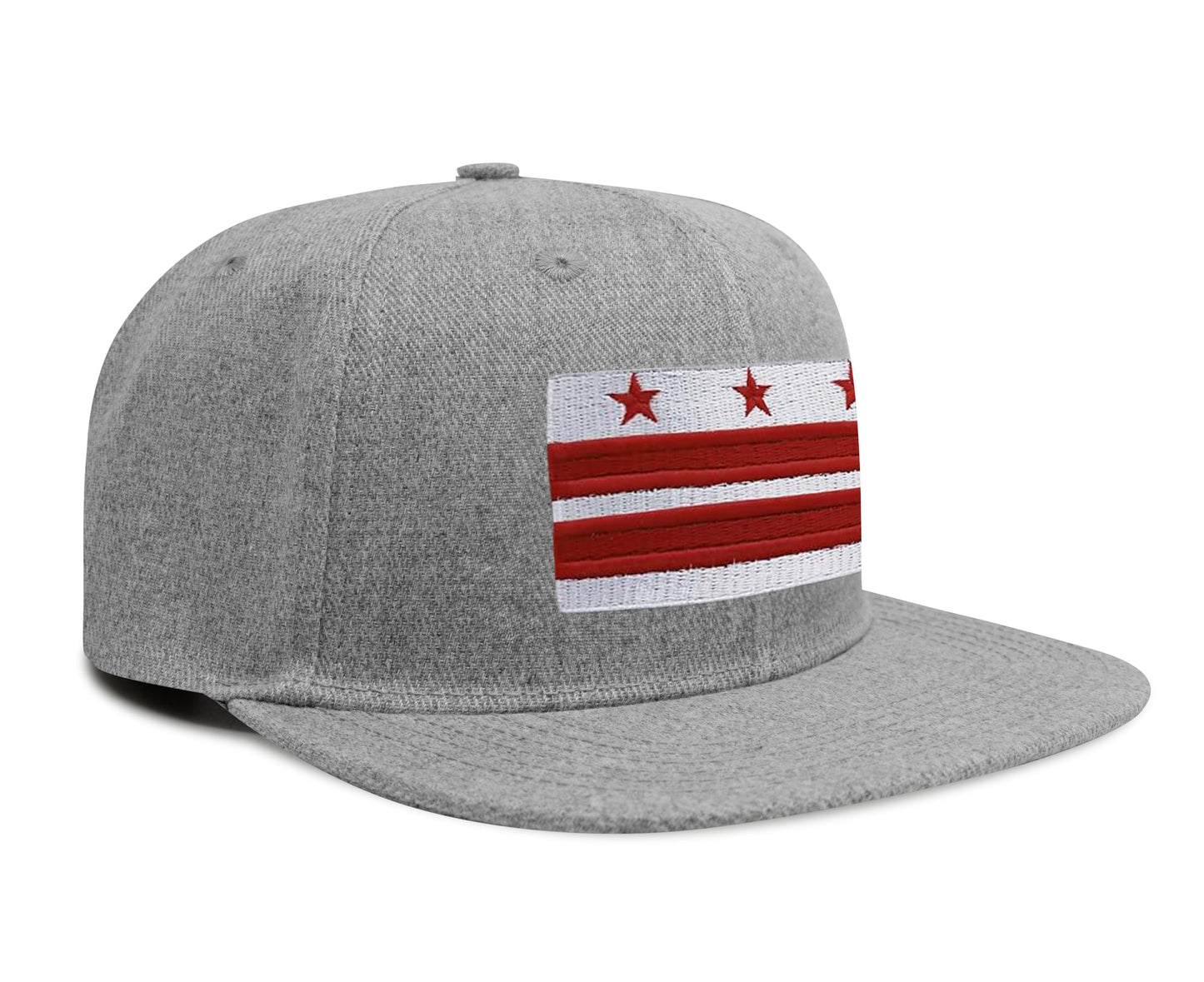 International Tie Washington DC Flag Hat for Men and Women - Snapback Trucker Flatbill Baseball Cap (Grey Flatbill)