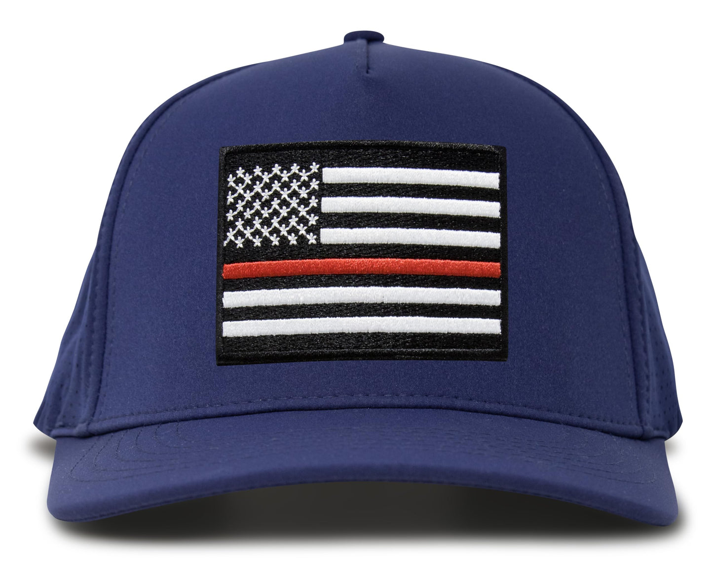 Performance Golf Hat – Adjustable Snapback Trucker Baseball Cap for Men & Women - Jetset Series (Thin Red Line, Pacific Blue)