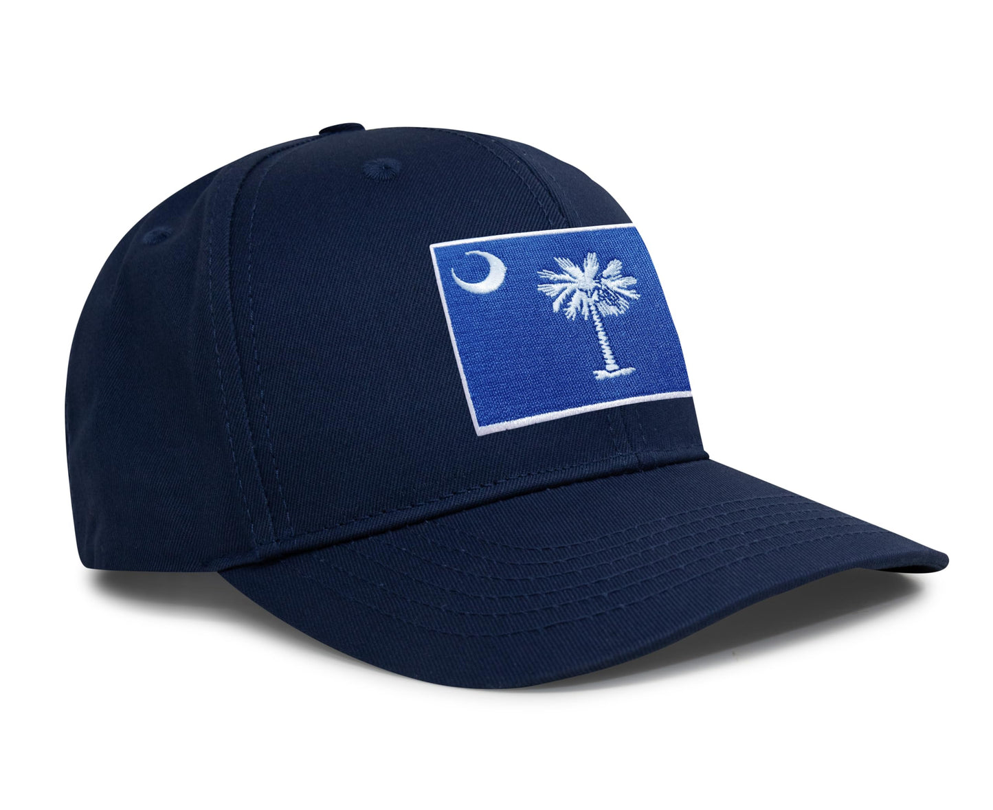 International Tie Premium South Carolina Flag Hat for Men and Women - Palmetto Snapback Trucker Baseball Cap (All Navy)