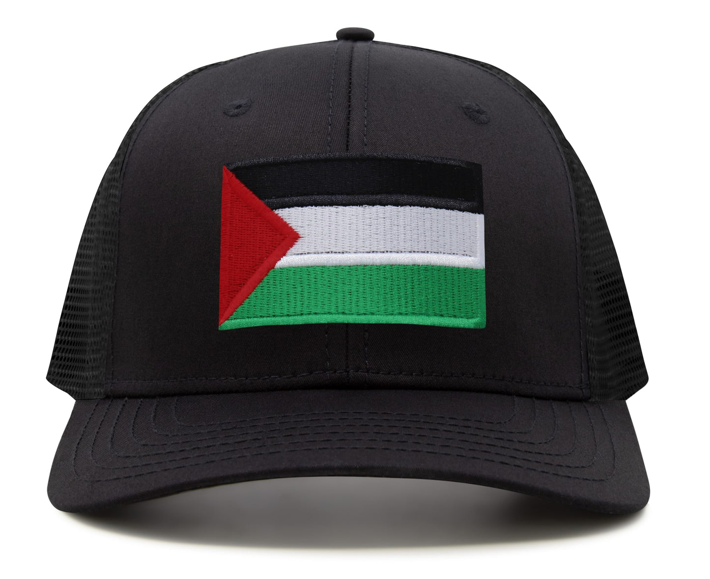 Palestine Flag Hat for Men and Women – Snapback Trucker Baseball Cap by International Tie (All Black)