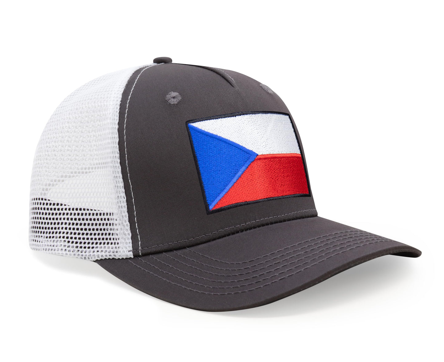 Czech Republic Flag Hat for Men and Women – Adjustable Snapback Baseball Cap by International Tie (Grey White)