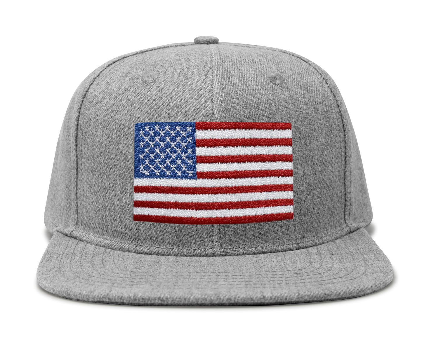International Tie USA Hat for Men and Women - Snapback Trucker Baseball Cap (Grey Flatbill)
