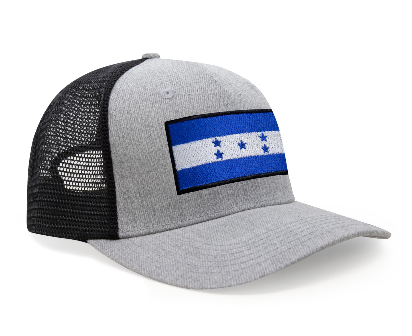 International Tie Honduras Flag Hat for Men and Women - Adjustable Snapback Trucker Baseball Cap (Grey Black)