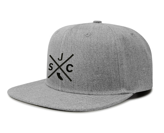 International Tie San Jose California SJC Hat for Men and Women - Snapback Trucker Baseball Cap (Grey Flatbill)
