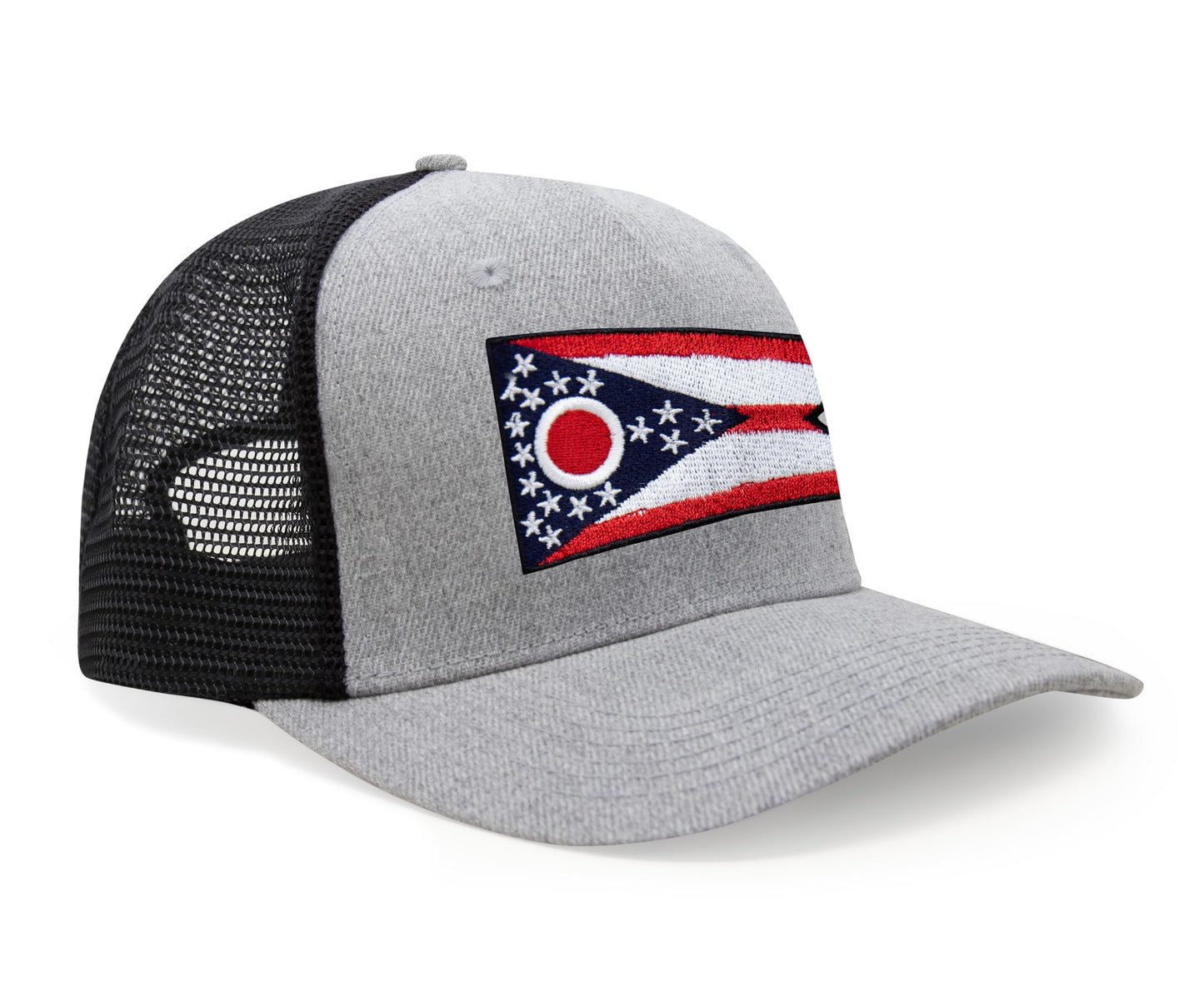 International Tie Premium Ohio - Flag Patch Hat for Men and Women - Snapback Trucker Baseball Cap (Grey Black)