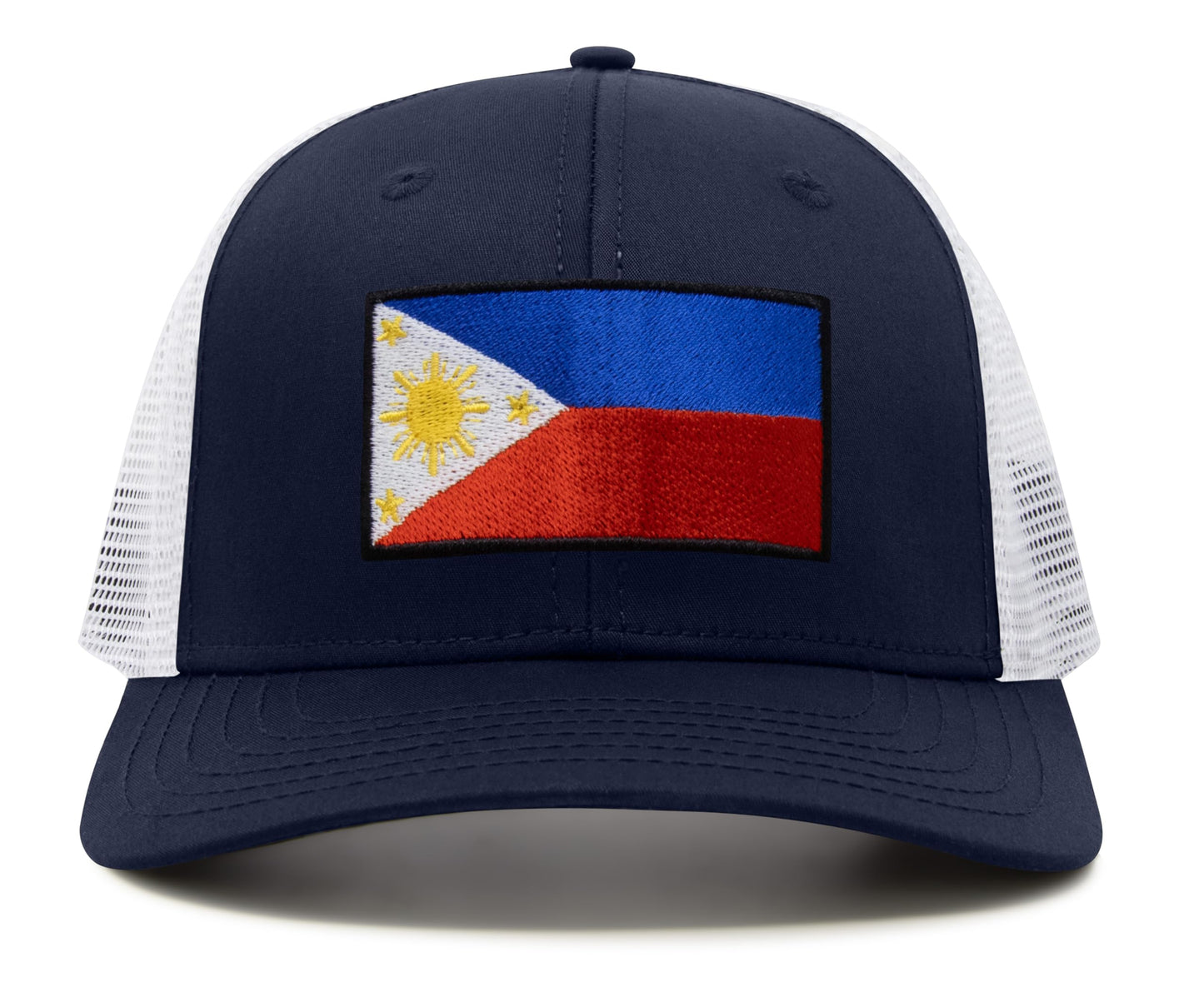 International Tie Philippines hat for Men and Women - Snapback Trucker Baseball Cap (Navy White)