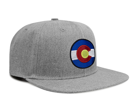 Colorado Stateline Snapback Trucker Hat I Grey Flatbill