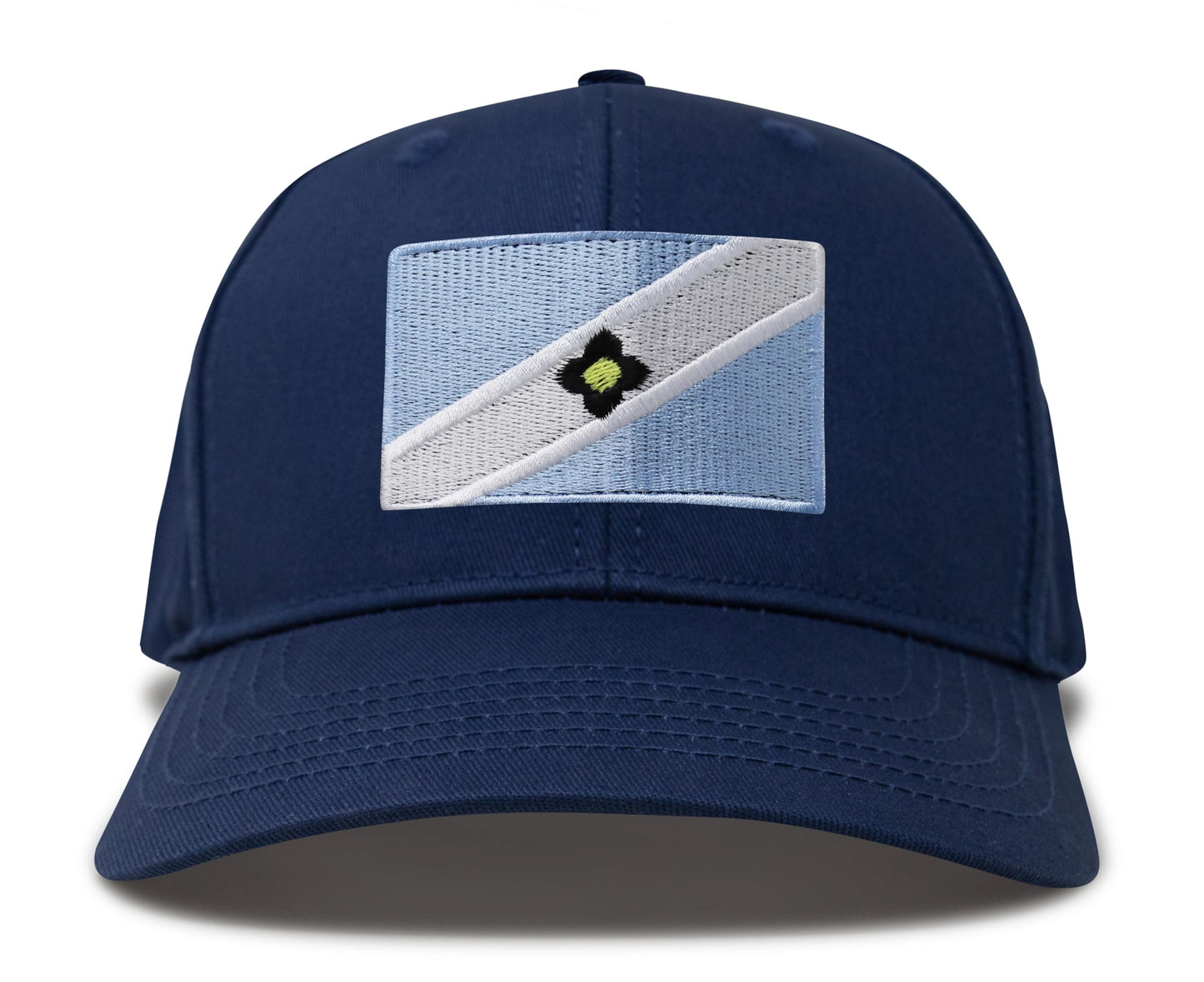 International Tie Madison Flag Trucker Hat for Men and Women - Snapback Baseball Cap (All Navy)