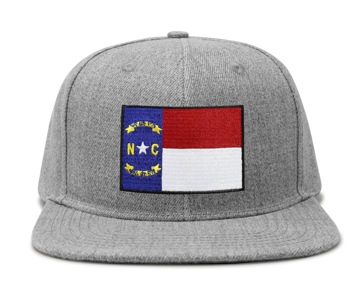 International Tie North Carolina Flag Trucker Hat for Men and Women – Snapback Baseball Cap (Grey Flatbill)