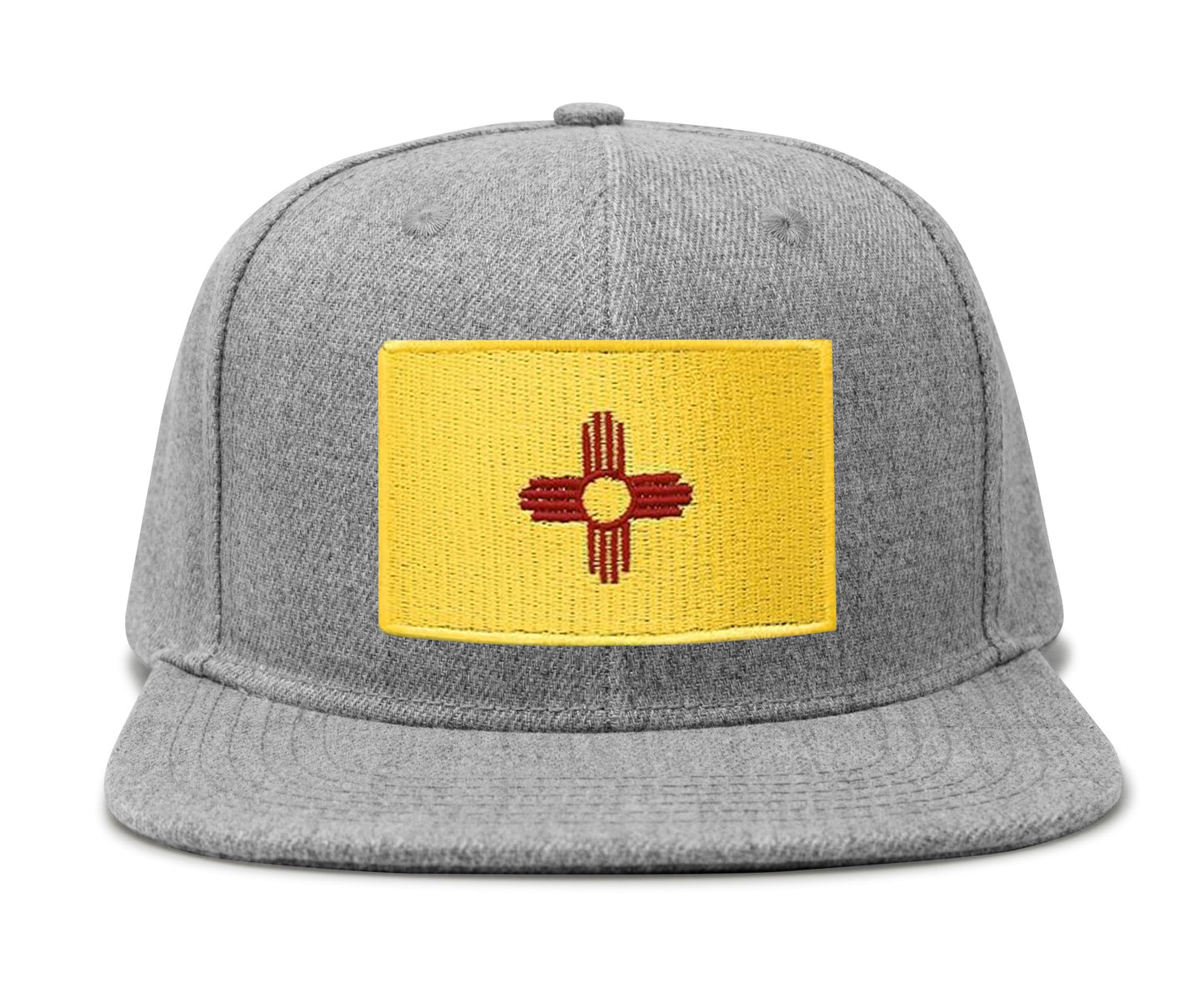 International Tie New Mexico Hat for Men and Women - Snapback Trucker Baseball Cap (Grey Flatbill)