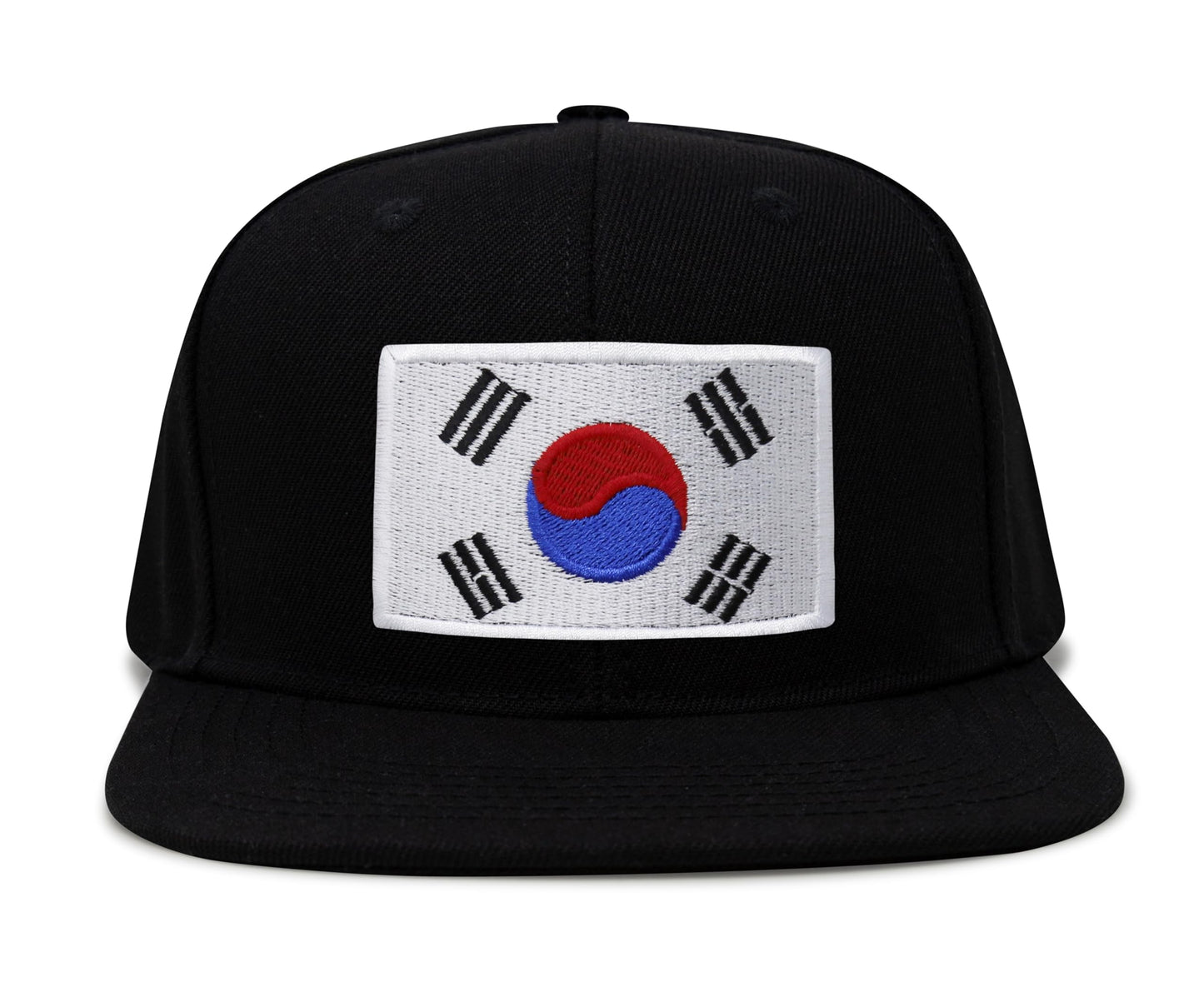 International Tie South Korea Hat for Men and Women - Snapback Trucker Baseball Cap (Black Flatbill)