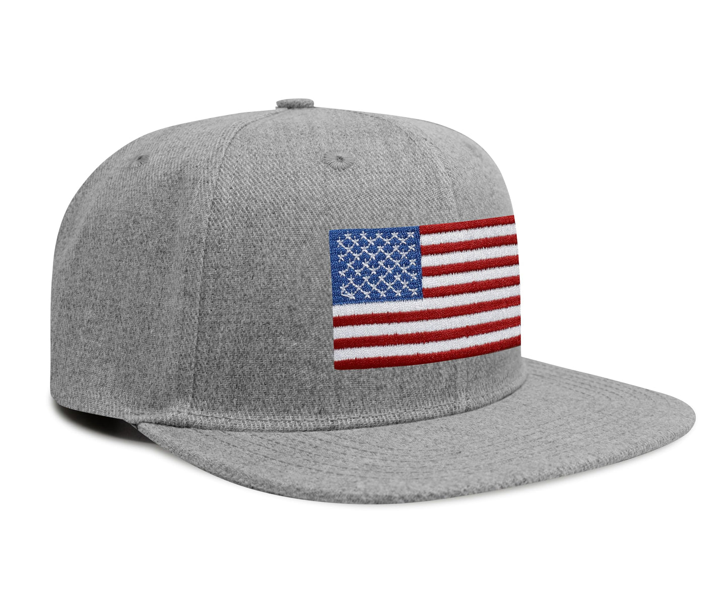 International Tie USA Hat for Men and Women - Snapback Trucker Baseball Cap (Grey Flatbill)