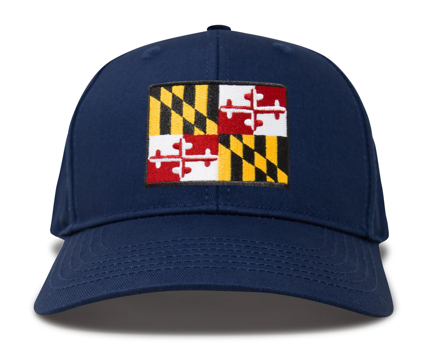 International Tie Maryland Flag Hat for Men - Adjustable Snapback Baseball Trucker Cap (All Navy)