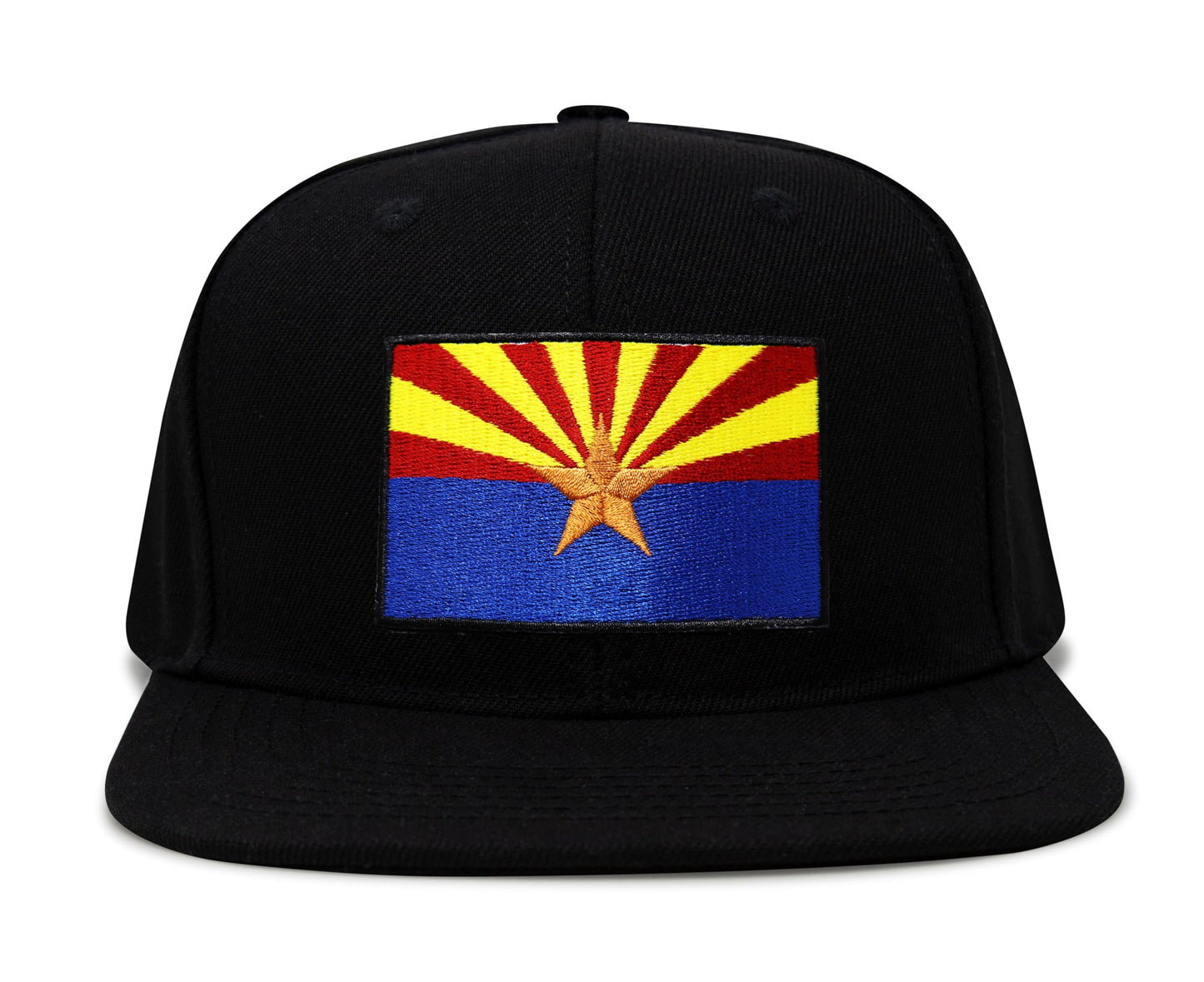 International Tie Arizona Flag Hat for Men and Women - Snapback Trucker Baseball Cap (Black Flatbill)