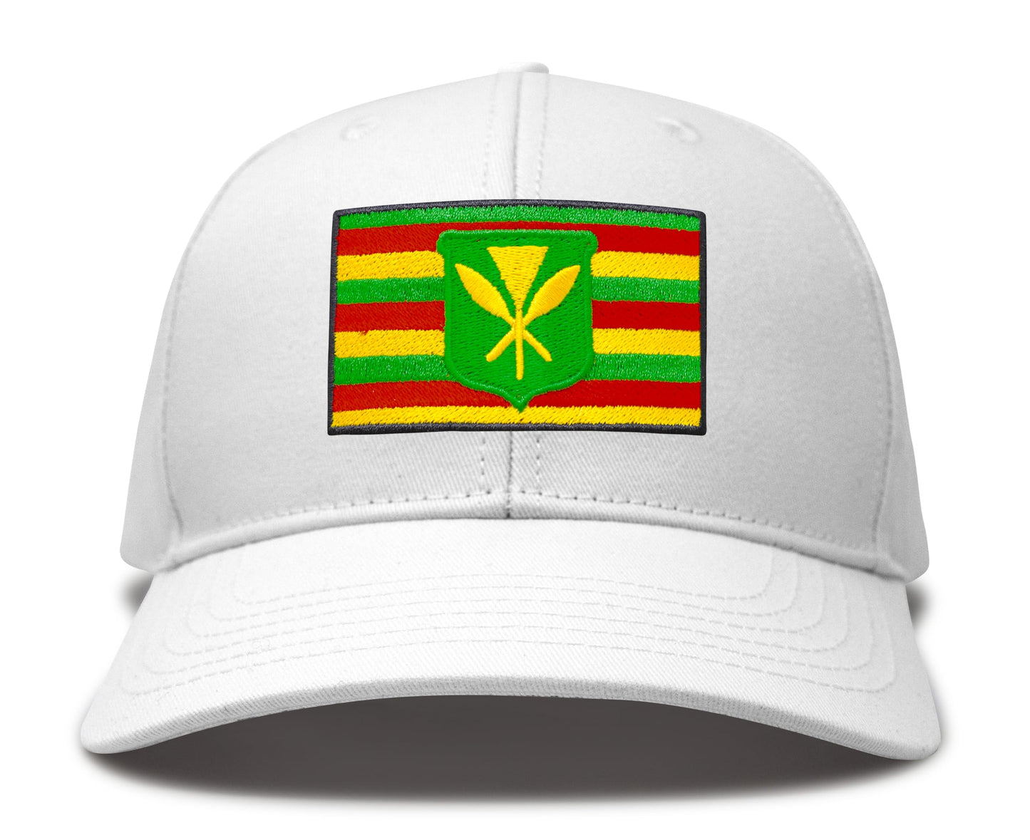 International Tie Kanaka Maoli Hat for Men and Women - Snapback Trucker Baseball Cap (All White)
