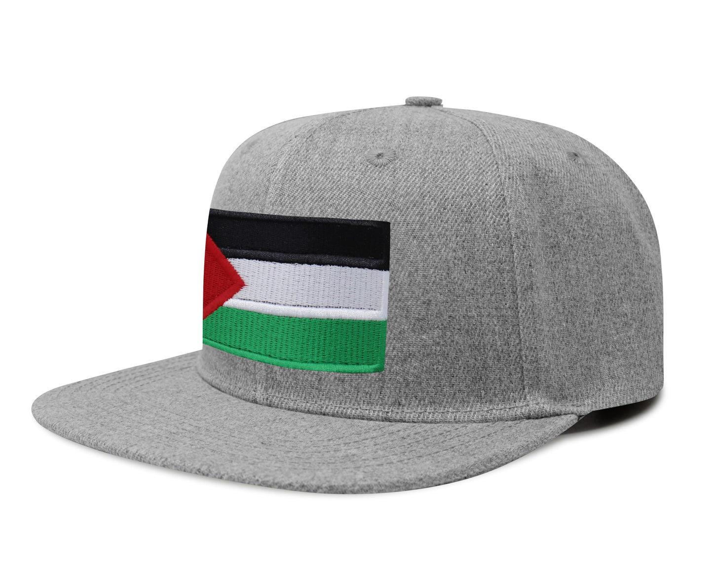 International Tie Palestine Hat for Men and Women - Snapback Trucker Baseball Cap (Grey Flatbill)
