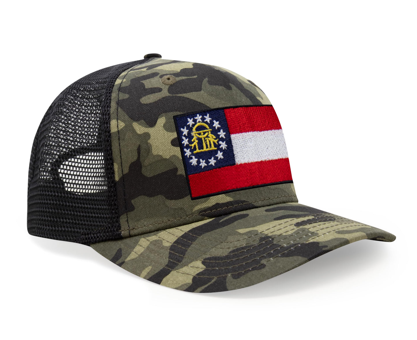 Georgia Flag Hat for Men and Women – Snapback Trucker Baseball Cap by International Tie (Camouflage)