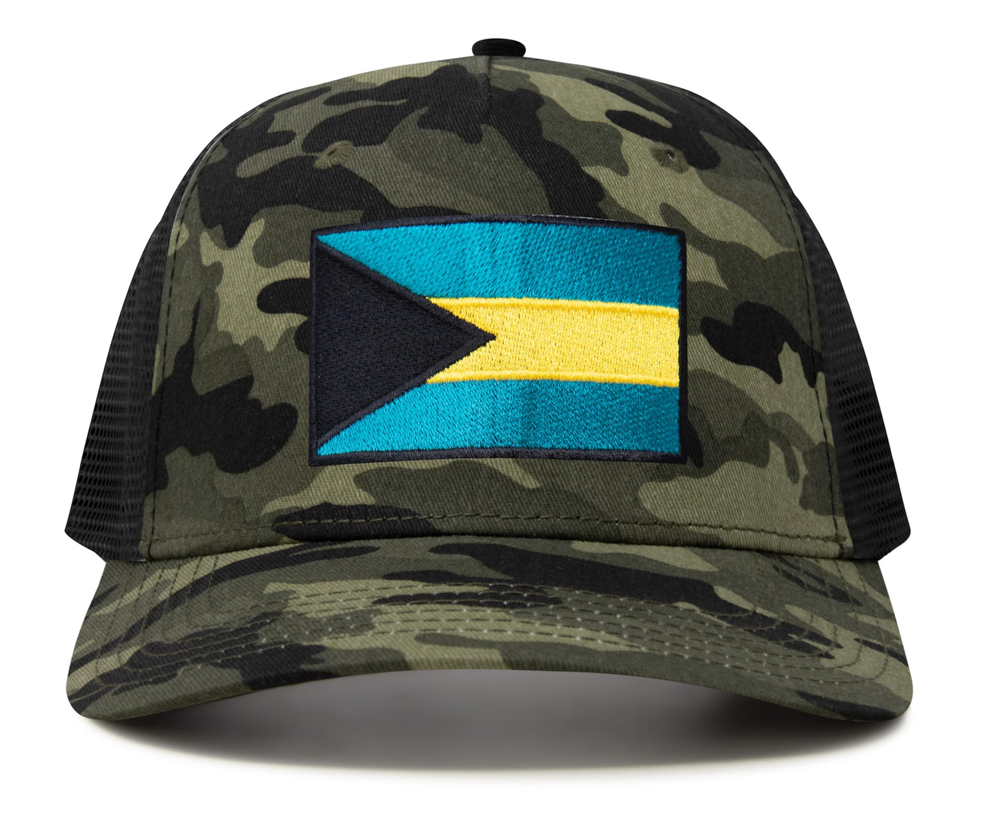 Bahamas Flag Hat for Men and Women – Adjustable Bahamian Snapback Baseball Cap by International Tie (Camouflage)