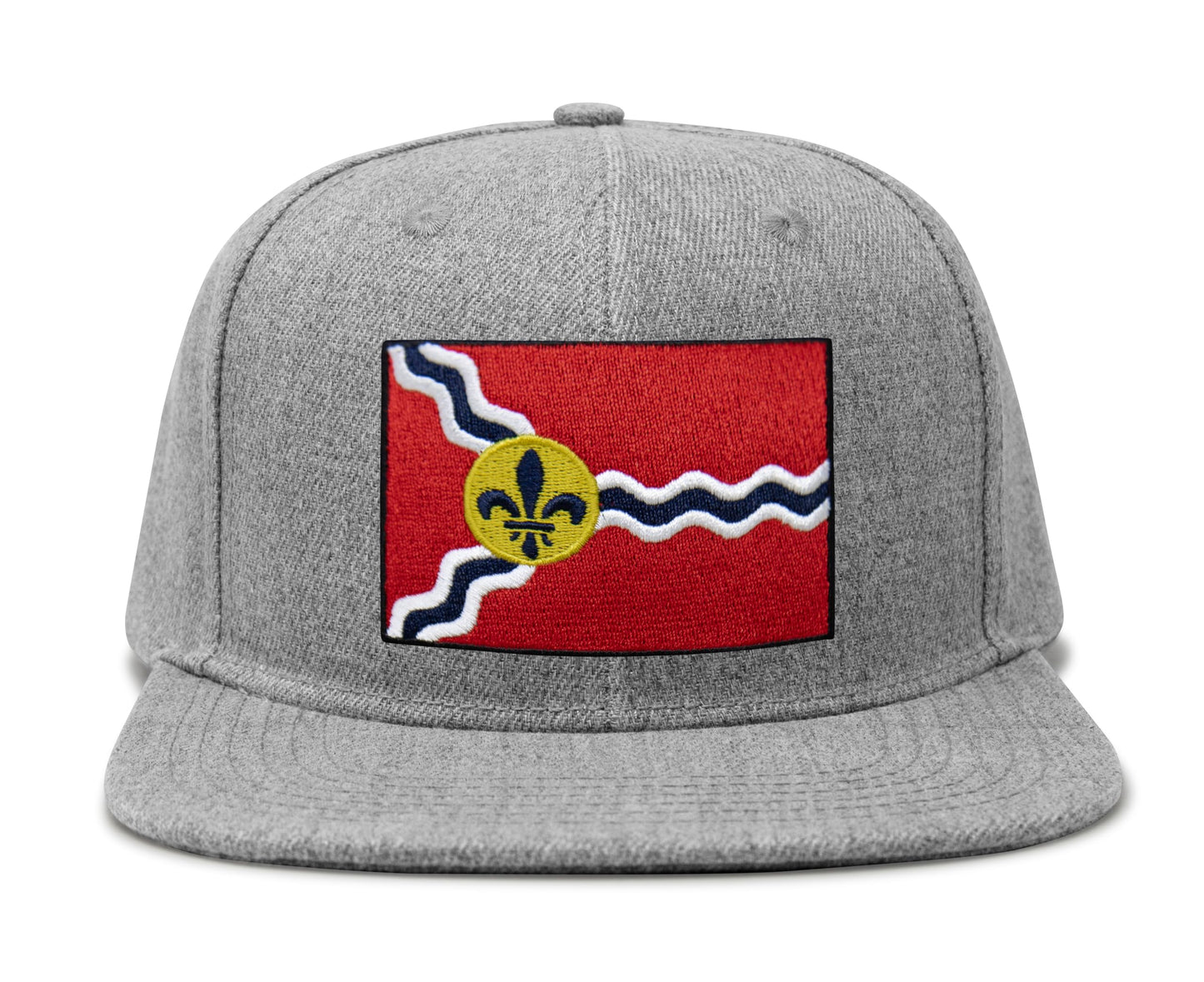 International Tie Premium St. Louis Flag Hat for Men and Women - Snapback Trucker Baseball Cap (Grey Flatbill)