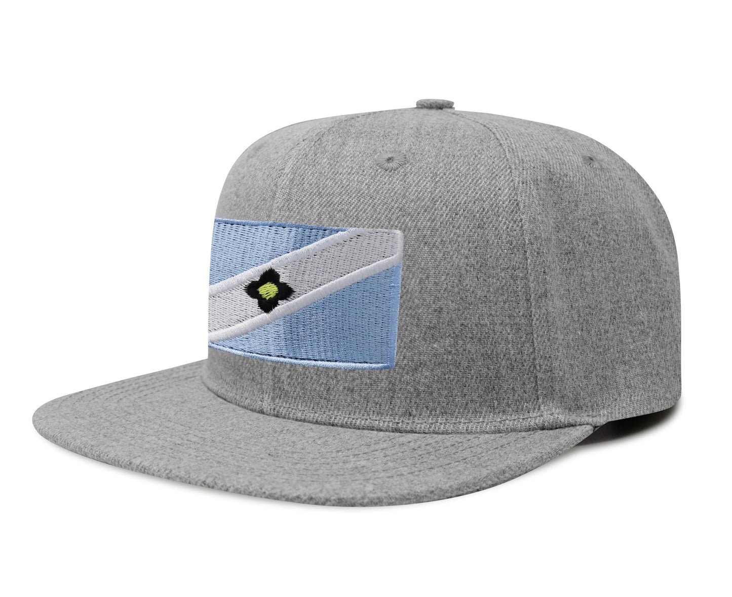 International Tie Madison Flag Trucker Hat for Men and Women - Snapback Baseball Cap (Grey Flatbill)