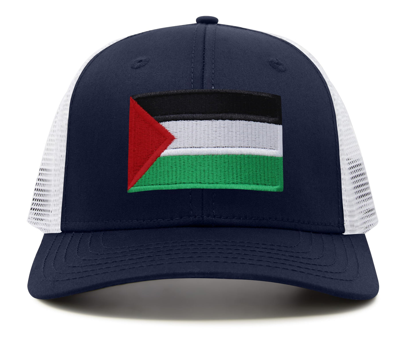 Palestine Flag Hat for Men and Women – Snapback Trucker Baseball Cap by International Tie (Navy White)