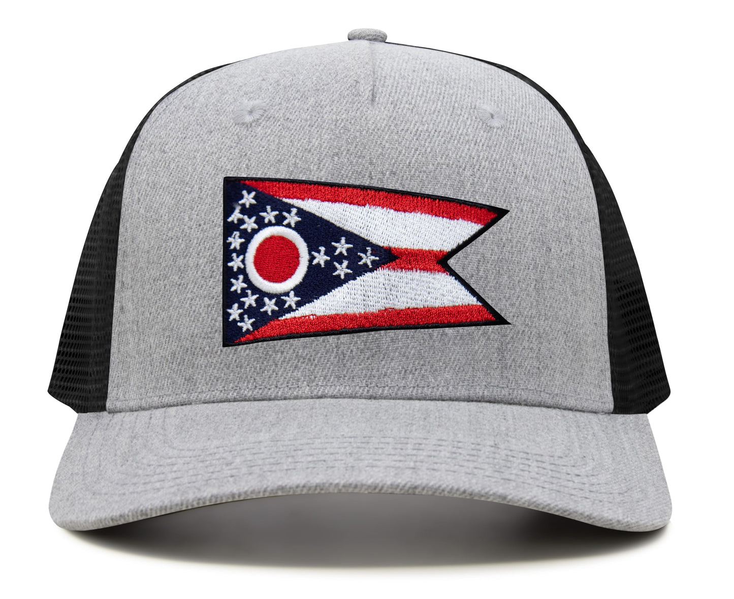 International Tie Premium Ohio - Flag Patch Hat for Men and Women - Snapback Trucker Baseball Cap (Grey Black)