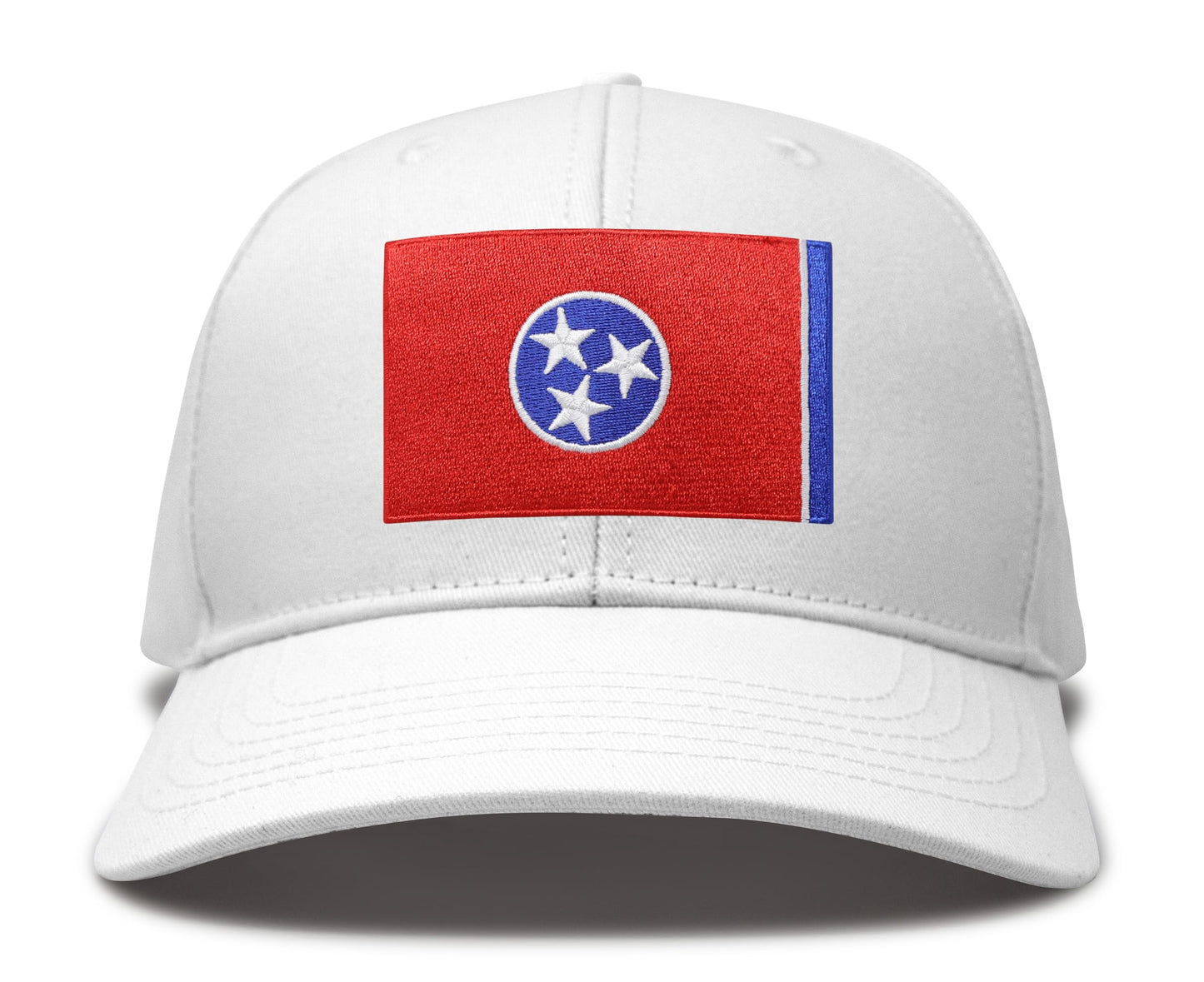 International Tie Premium Tennessee Flag Patch Hat for Men and Women - Snapback Trucker Baseball Cap (All White)