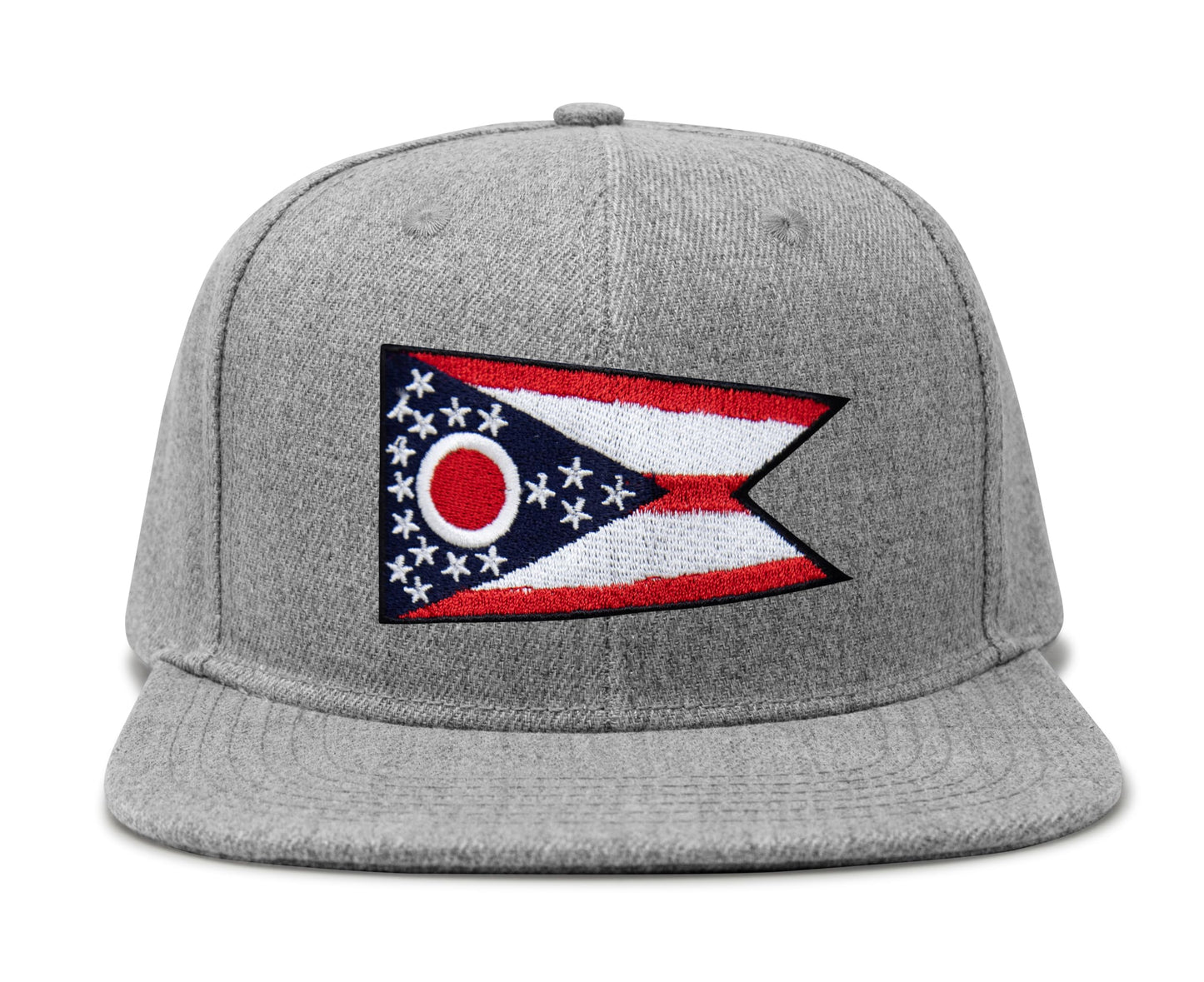 International Tie Premium Ohio - Flag Patch Hat for Men and Women - Snapback Trucker Baseball Cap (Grey Flatbill)