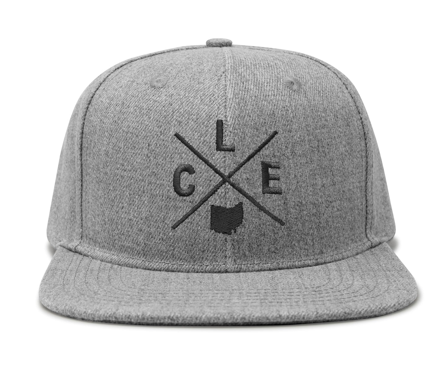 International Tie Cleveland CLE Hat for Men and Women - Snapback Trucker Baseball Cap (Grey Flatbill)