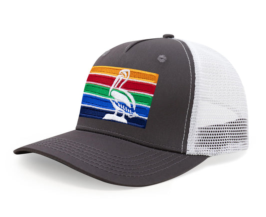 International Tie St. Petersburg Trucker Hat – Adjustable Embroidered Snapback Cap for Men and Women (Grey/White)