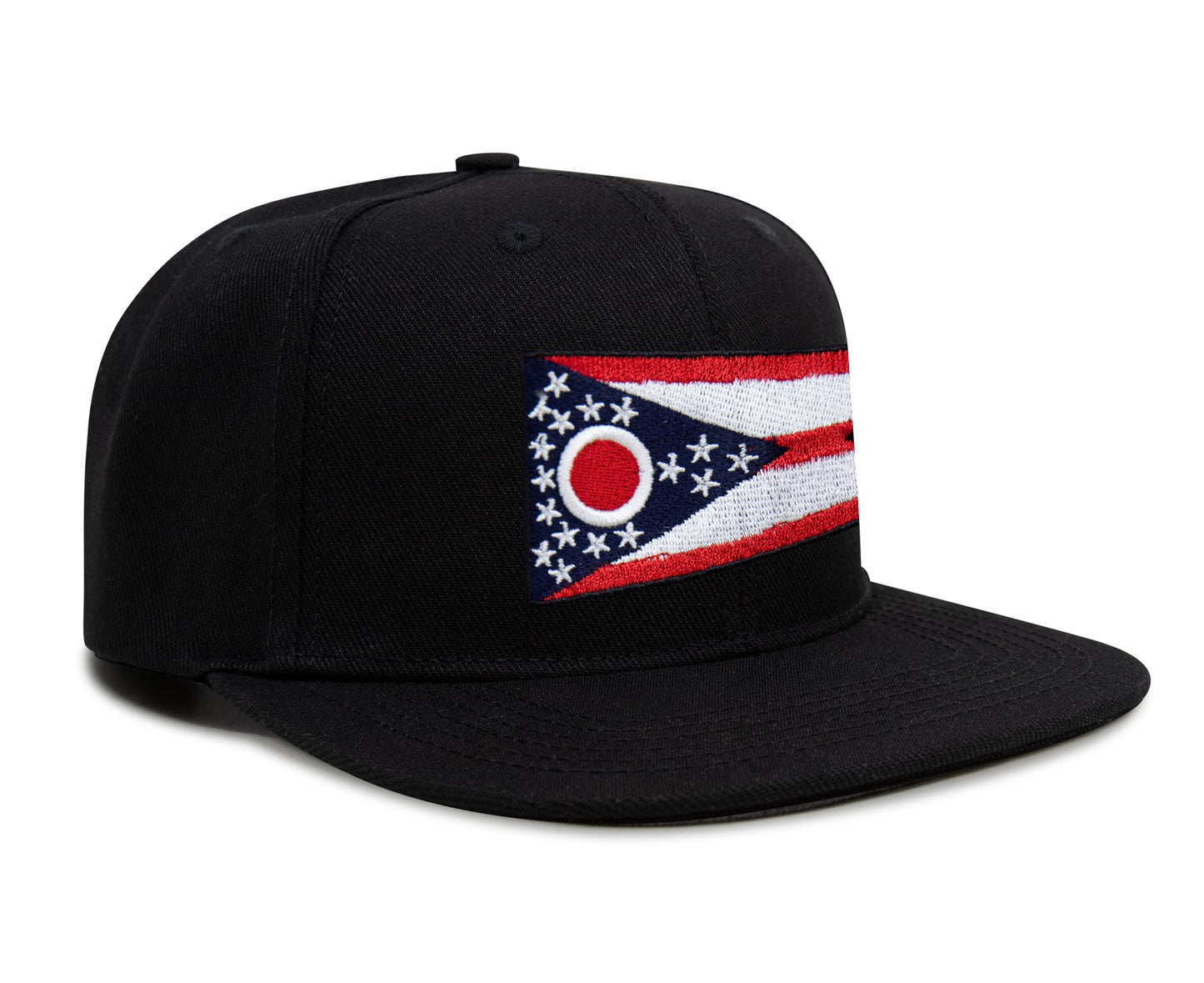 International Tie Premium Ohio - Flag Patch Hat for Men and Women - Snapback Trucker Baseball Cap (Black Flatbill)